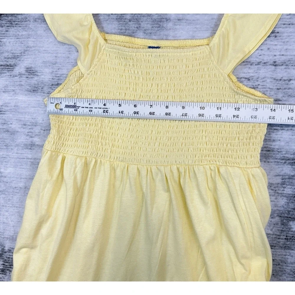 NWT Old‎ Navy Girls XL 14-16 Butter Yellow Smocked Flutter Sleeve Cotton Dress